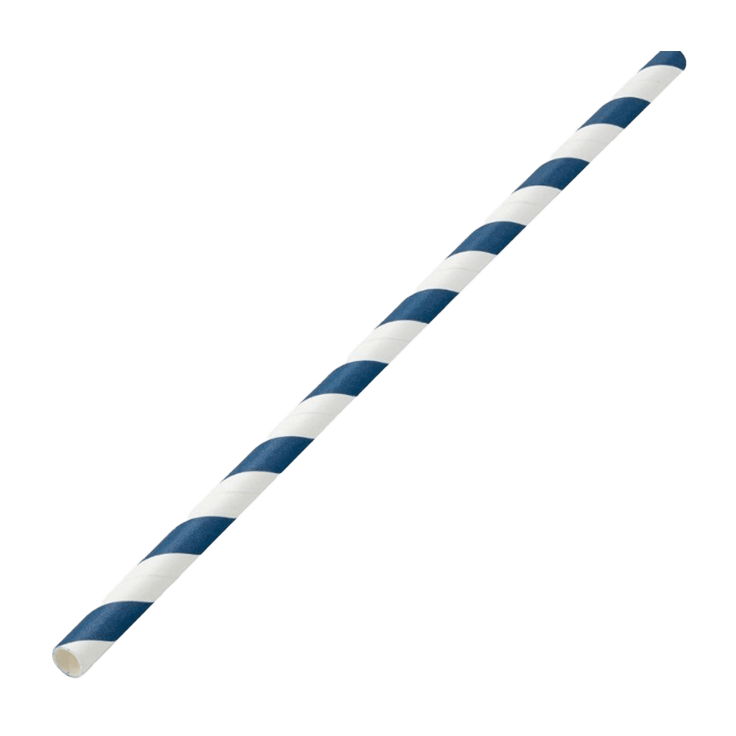 Blue and White Striped Straw